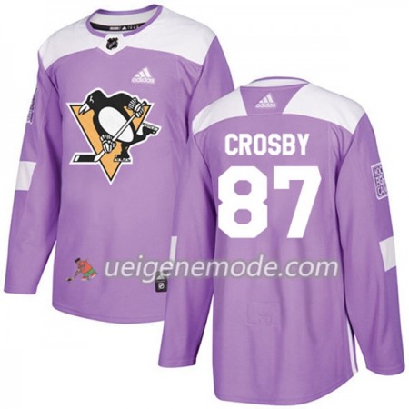 Herren Eishockey Pittsburgh Penguins Trikot Sidney Crosby 87 Adidas 2017-2018 Lila Fights Cancer Practice Authentic